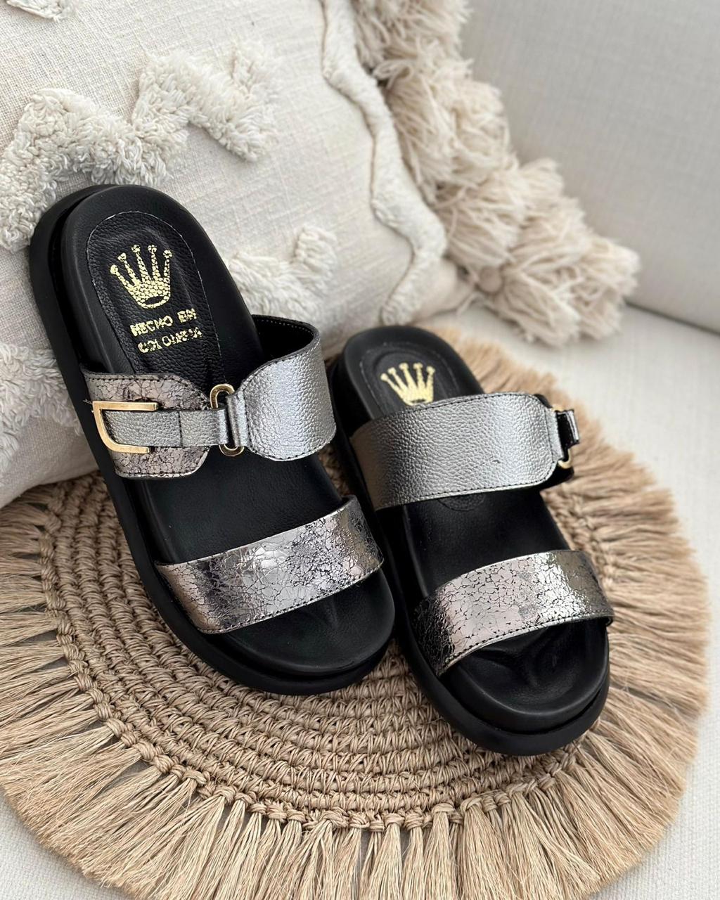 Canoas Greta En Cuero Caño Fusil — canoas en cuero genuino para mujer gris caño fusil — YF Shoes Bucaramanga