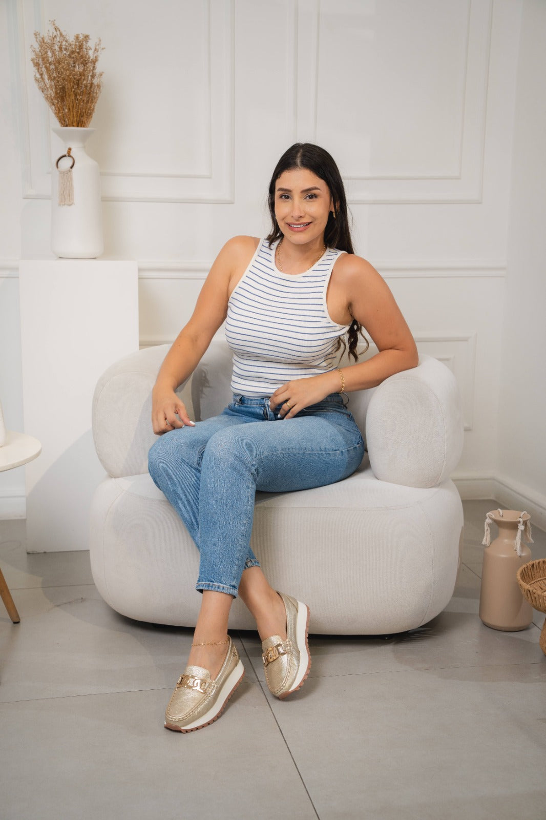 Mocasín Verona Dorado - En Cuero - Mujer — mocasín en cuero para mujer — YF Shoes Colombia