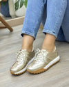 TENIS KINSLEY DORADO EN CUERO