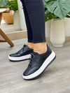 TENIS SAONA NEGRO EN CUERO