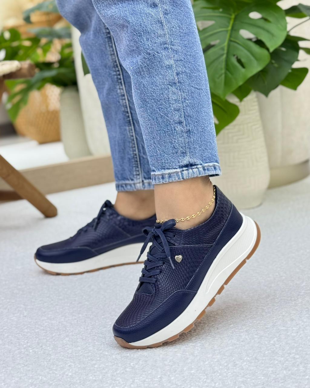 Look completo tenis serena azul en cuero cuero azul — YF Shoes Bucaramanga
