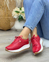 TENIS SERENA ROJO EN CUERO