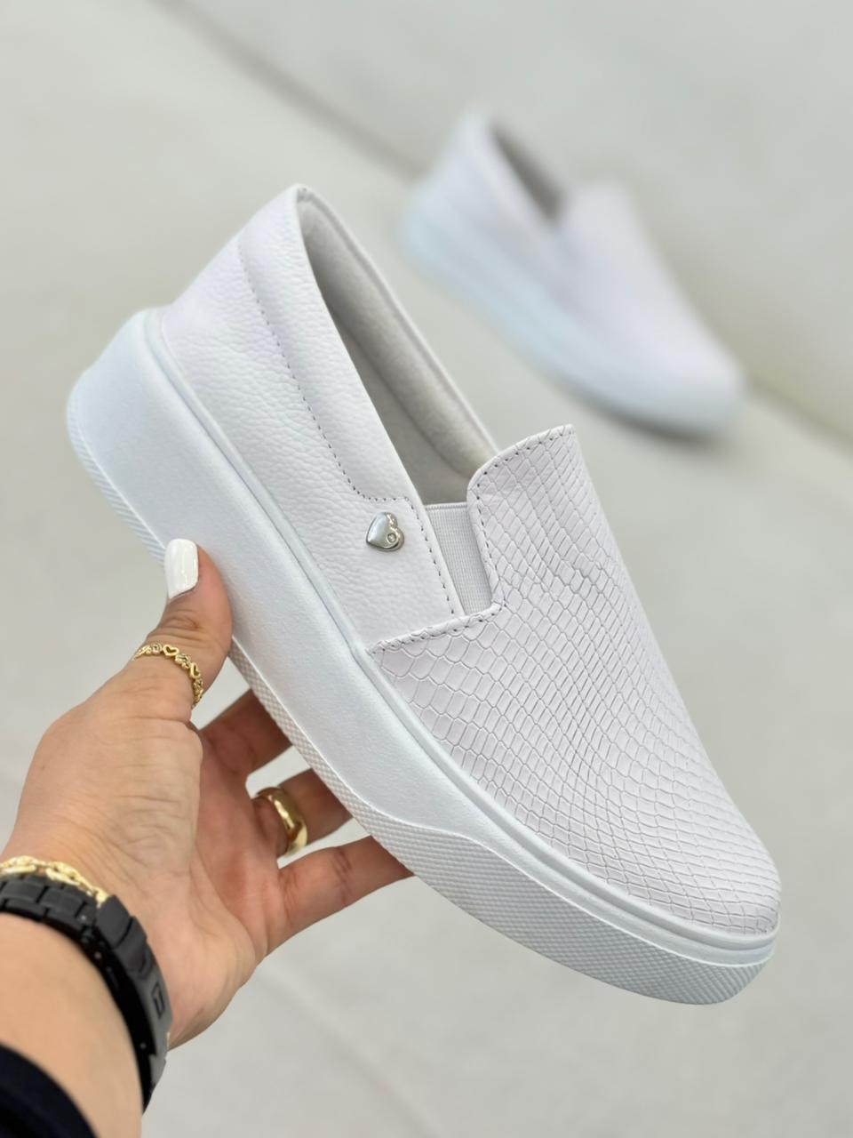 Tenis Paris Blanco - En Cuero - Mujer — tenis en cuero genuino para mujer — YF Shoes Colombia